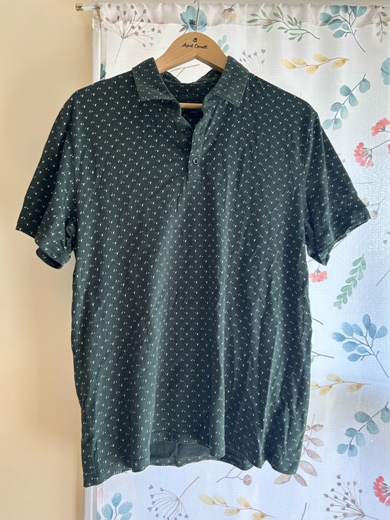 RW&CO. Other - RW&CO. Dark Green Short-Sleeve Polo with Micro Print